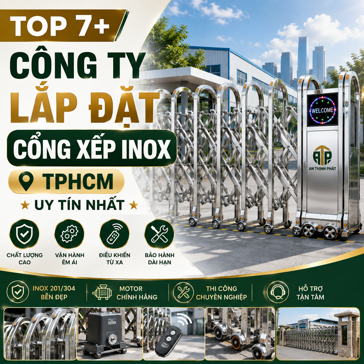 Top 7+ Công Ty Lắp Đặt Cổng Xếp Inox TPHCM, Uy Tín Nhất